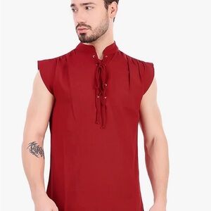 Men's Sleeveless Red Shirt the Pirate Dressing